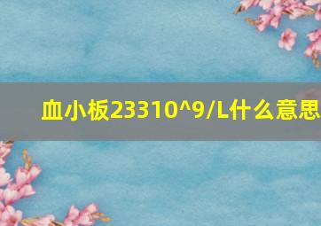 血小板23310^9/L什么意思